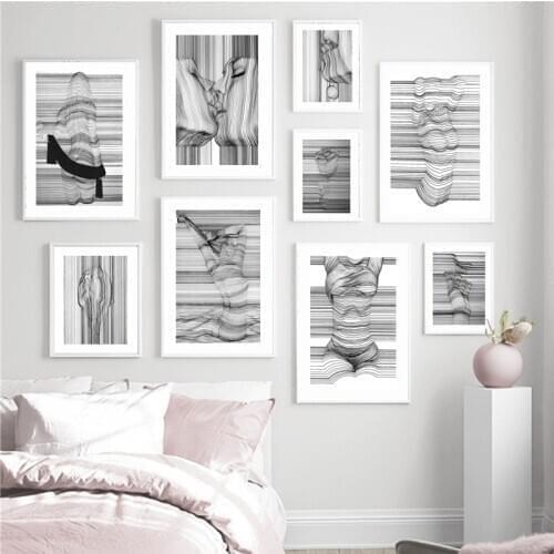 Abstract line Girl Nude body Wall Art Prints Canvas Painting Minimalism Nordic Poster Sex Wall Pictures For Living Room Decor