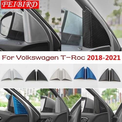 Auto Accessory For Volkswagen T-Roc T Roc 2018 2019 ABS Front Door Inner Window Pillar A Inner Triangle Cover Kit