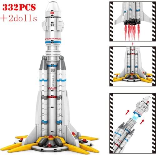 Wandering Earth Launch Shuttle Rocket Building Blocks City Space Astronaut Construction Technical Bricks Toy For Children Gifts