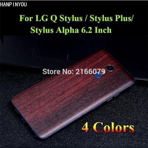 For LG Q Stylus+ / Stylus Plus Alpha 6.2" Rear Back Cover 3D Imitation Wood Grain Protection Skin Decal Sticker (Not a Case)