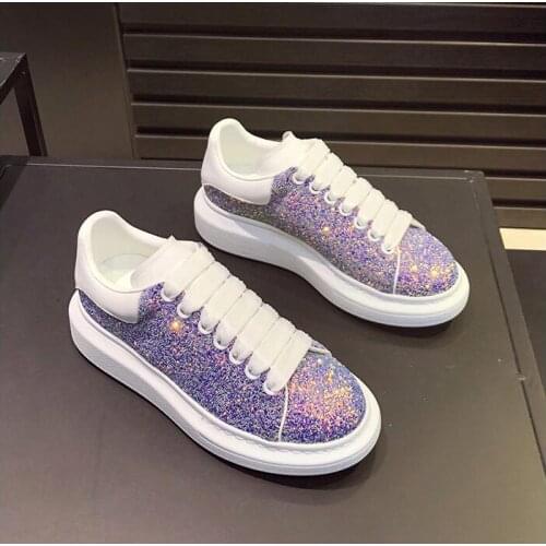 European Station 2019 New Thick-bottom Sequins Golden Onion Outdoor Leisure Street Retro-Chinese-American Baitao Increased Muffi