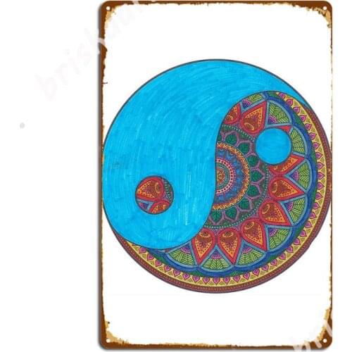 Yin Yang Mandala Metal Signs Design Cinema Club Home Plates Tin sign Posters