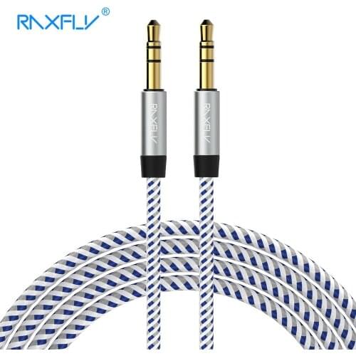 RAXFLY AUX Cable For Car Audio Cable 3.5 mm Jack 3.5 Male to Male Audio AUX Cable For Headphone MP3/4 Speaker Jack AUX Wire Cord