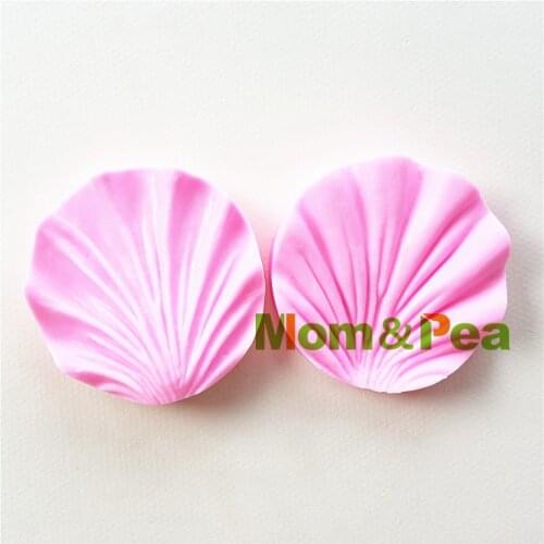 Mom&Pea 1084 Free Shipping Petal Silicone Press Mold Cake Decoration Fondant Cake 3D Mold Food Grade