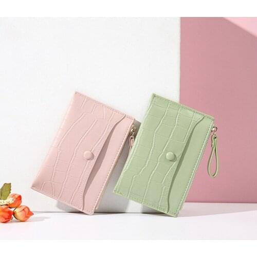 Mini Purse Credit Card Holder Minimalist Wallet Pocket Coin Purse with Top Zip for Men Women XIN-Shipping