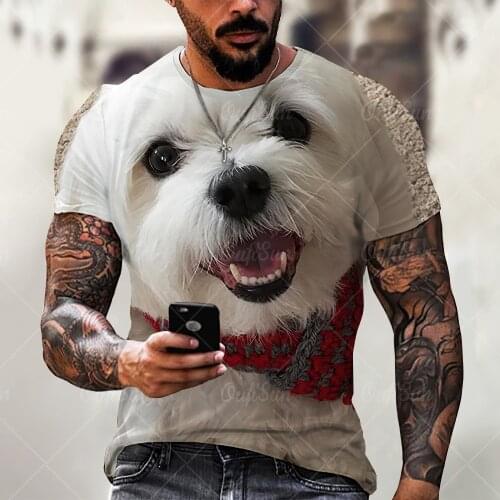 Fashion Lovely Animal Dog 3D Printed Mens Womens T-Shirt Summer Harajuku O-Neck Short Sleeve Unisex Loose Tops & Tees XXS-6XL