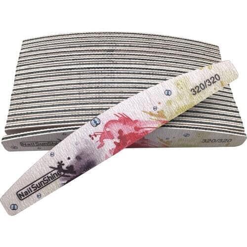 50Pcs/lot Nail Art Files Sanding 320/320 Grit Flower Lime Manicure Tips Half Moon Washable Thick Sandpaper Buffer Nail File