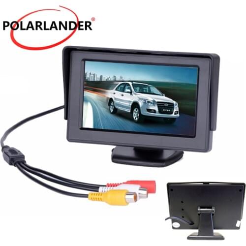 Supports two ways of video input reverse priority Most useful 4.3 inch color TFT LCD Car Monitor Rearview for Camera DVD