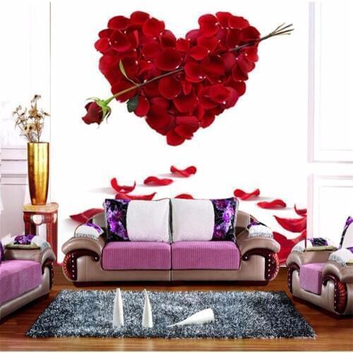 Beibehang Custom Photo Wallpaper 3D Stereo Large Murals Cupid Sword Rose Art living room sofa bedroom flash silver cloth mural