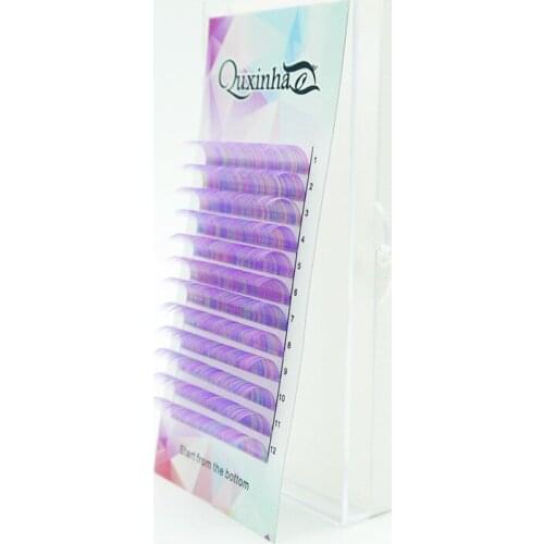 QUXINHAO New C/D curl 8-15mm false lashes blue green pink eyelash individual colored lashes Faux eyelash extensions Supplies