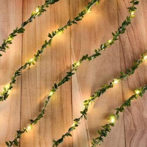 Christmas Decorations Lights Garland Led Green Leaf Vine String Lights Led Fairy Lights Christmas Led String Christmas Lights