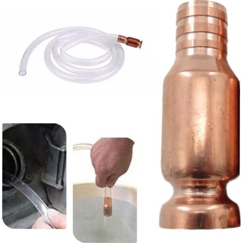 Red Copper Siphon Filler Pipe Manual Pumping Oil Pipe Fittings Siphon Connector Gasoline Fuel Water Shaker Siphon Car Accessorie