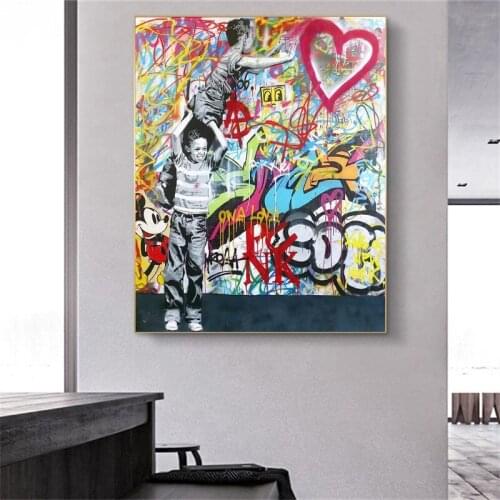 Modern Canvas Poster Street Wall Art Never Give Up Graffiti Art Canvas Paintings Wall Art Picture for Living Room Home Decor