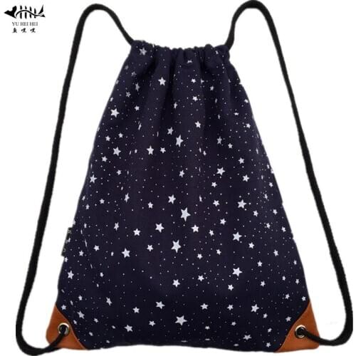 Drawstring Bag Backpacks Bag Bags Womens Handbags Canvas Lady Girl Stars Woman Backpack Sack Pack Draw String Bags