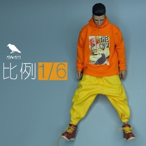 1/6 Soldier Trend Hip Hop Hoodie Sweatshir Model for 12 Inch Action Figure Doll Toy For Collection