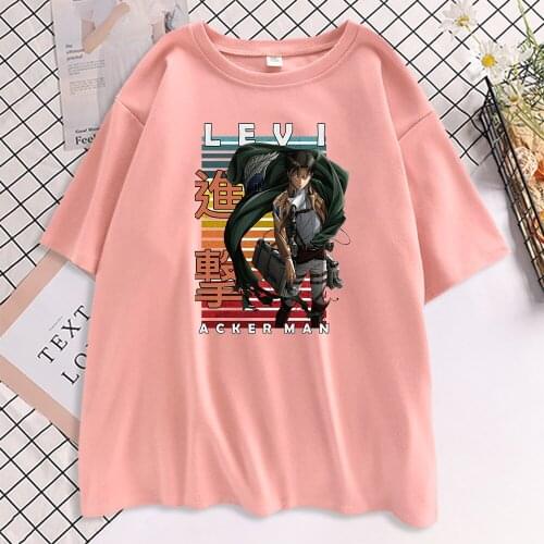 Japan Anime Attack On Titan Female T-Shirt Hip Hop Style T Shirts 2021 Summer Cool T Shirt Fashion Loose Base Tees For Women