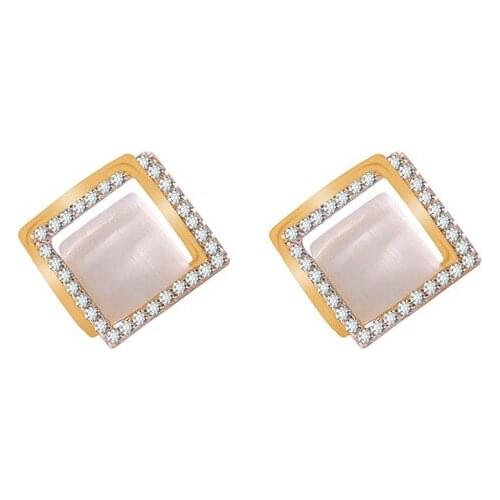 2021 New Romantic Pearl Square Freshwater Pearls Stud Earrings Geometric Trendy Accessories For Women Wedding Jewelry