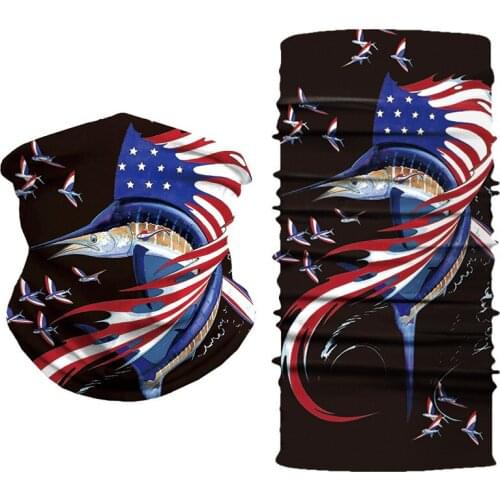 3d Fishing Print Scarf Scarves Dust-Proof Bandana Unisex Outdoor Headband Scarf Neck Windproof Sun Protection Headband 2021