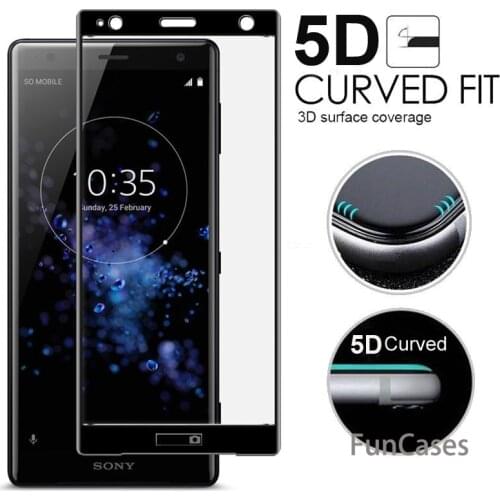 5D Full Curved Tempered Glass For Sony XA2 XA XA1 Ultra XZ2 Compact 3D Screen Protector For Xperia XZ XZP XZS XC XZ1 XZC XZ3