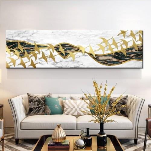 Abstract Line Mountain Bird Landscape Wall Art Canvas Painting Nordic Posters And Prints Wall Pictures For Living Room Decor