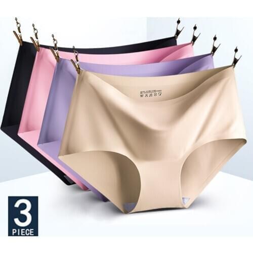 3PCS/Set Seamless Panties Women Panties Sexy Female Underpants Briefs Invisible Pantys Solid Color Soft Intimate Lingerie M-2XL