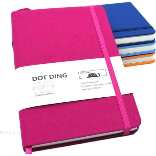 Hardcover A5 Bullet Journals Dot Notebook 160 Page 100gsm 5.12x7.87inch Retro Bandage Candy Color Diary Notebook Journal New Hot