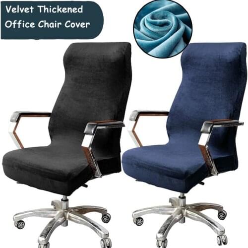 S/M/L Velvet Stretch Chair Cover Removable Elastic Office Chair Cover Thicken Anti-dirty Seat Covers For Computer Chairs Home