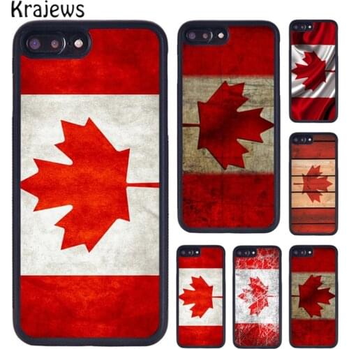 Krajews Canada Flag Phone Case Coque For iPhone 5 6S 7 8 Plus 11 12 Pro X XR XS Max Samsung Galaxy S6 S7 S8 S9 S10 PLUS