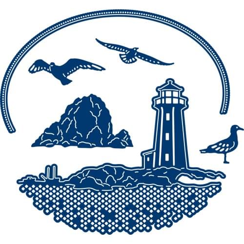 Wild Goose Pagoda Landscape Metal Cutting Dies for DIY Scrapbooking Crafts Dies Cut Stencils Maker Photo Album Template Handmad