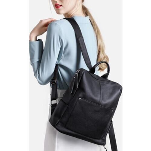 Teenager Girls High Quality School Backpack Casual Travel Bag Women Genuine Leather Mochilas Softshell Laptop Book Packing Bags