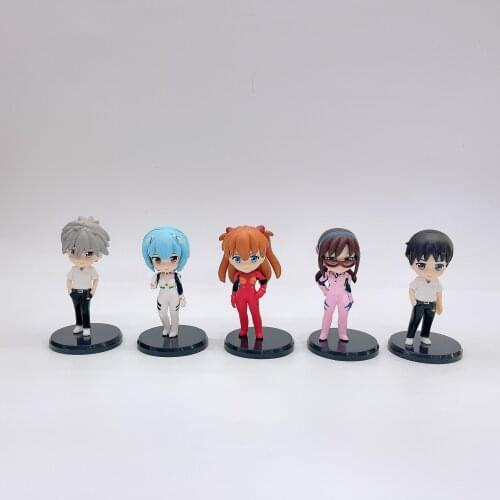 5pcs/set Anime Rei Evaed Neon Genesised Evangelioned Shokuganed PVC Action Figure Toys For Kid Birthday Christmas Gift