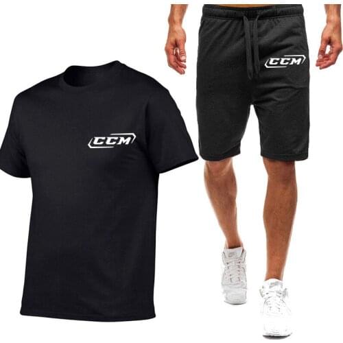 2021 Fashion CCM Printing Mens printing Sportswear T-shirt Shorts Summer Mens Suit Men printed short sleeve + Casual pants set