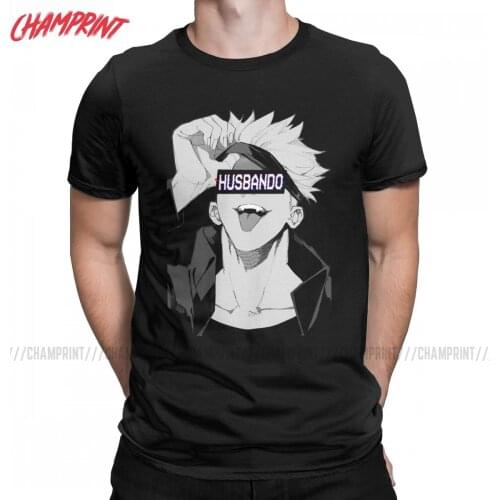 Men Satoru Gojo Husbando Jujutsu Kaisen T Shirts Anime Pure Cotton Clothes Creative Short Sleeve Tees Birthday Gift T-Shirt