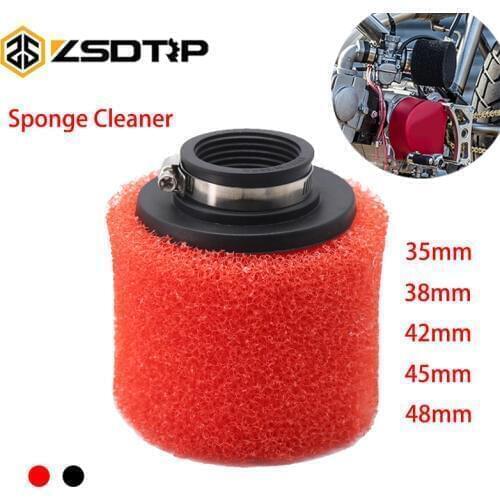ZSDTRP Red 35mm 38mm 42mm 45mm 48mm Motorcycle Bend Elbow Neck Foam Air Filter Sponge Cleaner Moped Scooter Dirt Pit Bike