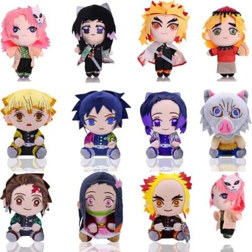 20cm Cartoon Demon Slayer Plush Toys Kawaii Kamado Tanjirou Agatsuma Zenitsu Kamado Nezuko Stuffed Dolls Lovely Pillow Kids Gift