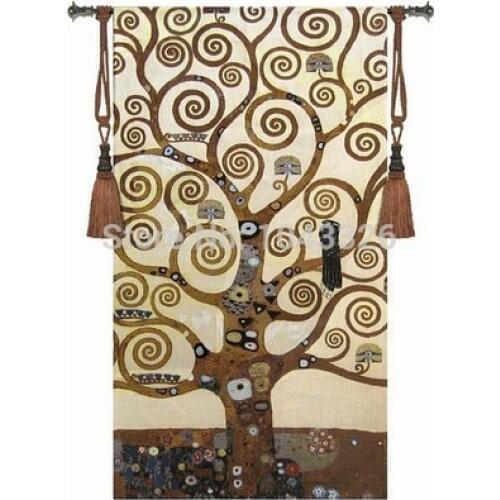Klimt tree symbol of life creative home decor 137*70cm landscape picture decor wall hanging tapestry aubusson tapestries PT-33