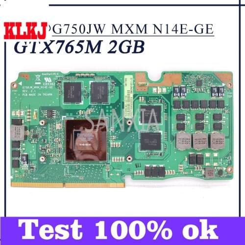 KLKJ GTX765M-2GB Graphics Card Board For ASUS G750JW Laptop Motherboard (MXM_N14E-GE Video Original mainboard)