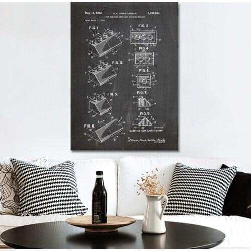 Building Blocks patent for lego love,Toy wall art , posters,boys room decor,blueprint, gift ideas, games wall Decorations