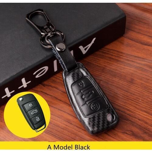 Leather car Key Case Cover Keychain For Audi A3 A4 B7 B6 B8 C5 C6 Q5 Q7 A4L S4 A6 A5 A7 A8 Q5 S5 S6 key holder