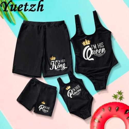2020 Family Matching Swimwsuit One Piece Women Girls Swimwear Men Swim Suits Children Kids Boys Floral Bathing Beachwear Wear