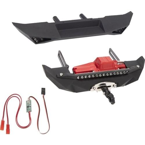 Metal Front & Rear Bumper with Winch for 1/10 RC Crawler Axial SCX10 II 90046 SCX10 III AXI03007 Upgrade Parts