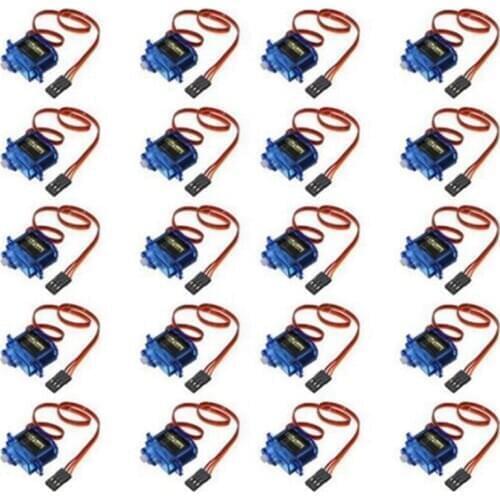 SG90 Mini Gear Mini Servo 9G 1.6KG Mini for RC 250 450 Airplane Helicopter Car Vehicle Boat Models Spare Parts 20PCS