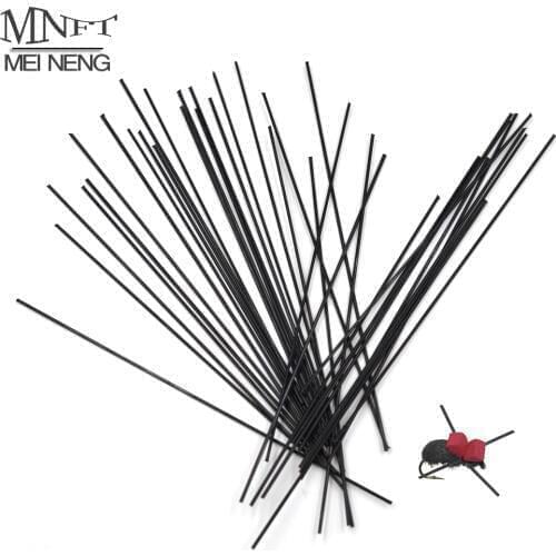 MNFT 200Pcs 10cm Fly Tying Insect Leg Material Black/0.6mm & 0.3mm White/0.8mm Fly Fishing Material Round Rubber Leg Nymph Legs