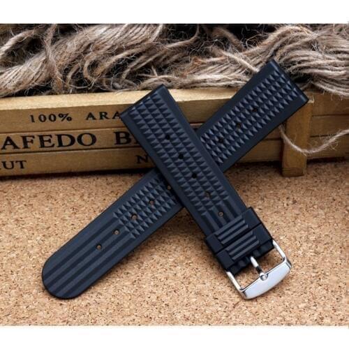 For Sharkey MM300 SBDX001/012/01 6105 SOFT Rubber Waffle Watch Band 20MM 22MM DIY Replace