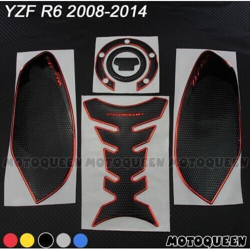 3D Motorcycle Tank Pad Protector decoration Stickers Decals Gas Fuel Knee Grip Traction Side for YAMAHA YZF R6 YZF600 2008-2014