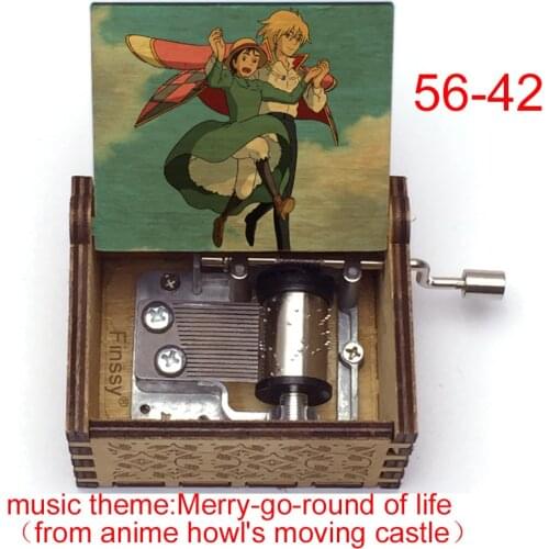 Newest design anime howls moving castle music theme Merry go round of life howl Sophie music box girls toy new year gift