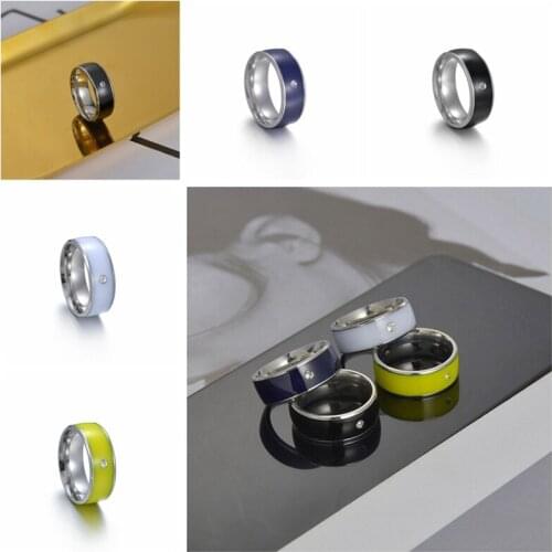 2021 New Unisex Ring Suitable for Android and IPhone Smart NFC Stainless Steel Ring High-tech Functional Couple Ring