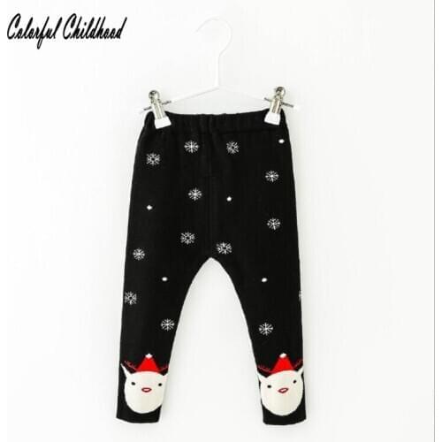 New Toddler Kids Girls Boys Jogging Pants Cute Snowman Print Warm Cotton Velvet Thicken Stretchy Leggings Girls Winter Clothes