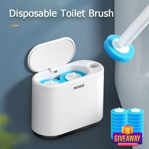 Disposable Toilet Brush With Cleaning Liquid For Bathroom Toilet Wall Mounted Long Handle Replacement Brush Head Cleaner Set