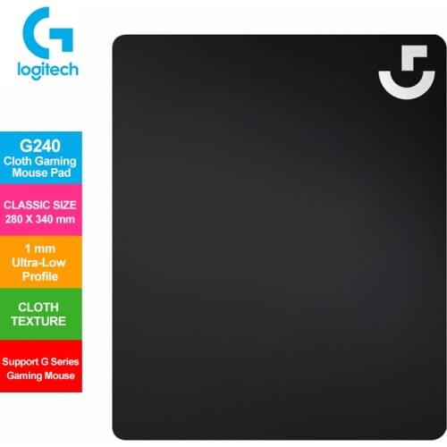 Original Logitech Cloth Gaming Mouse Pad G240 with Moderate Surface for Gaming Using Low-DPI Setting Rubber MousePad
